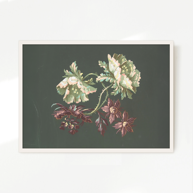 Green Floral Botanical Print No2 - Sage and Rose Prints