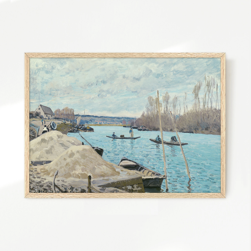 Boats on the River in Tan and Teal - Sage and Rose Prints