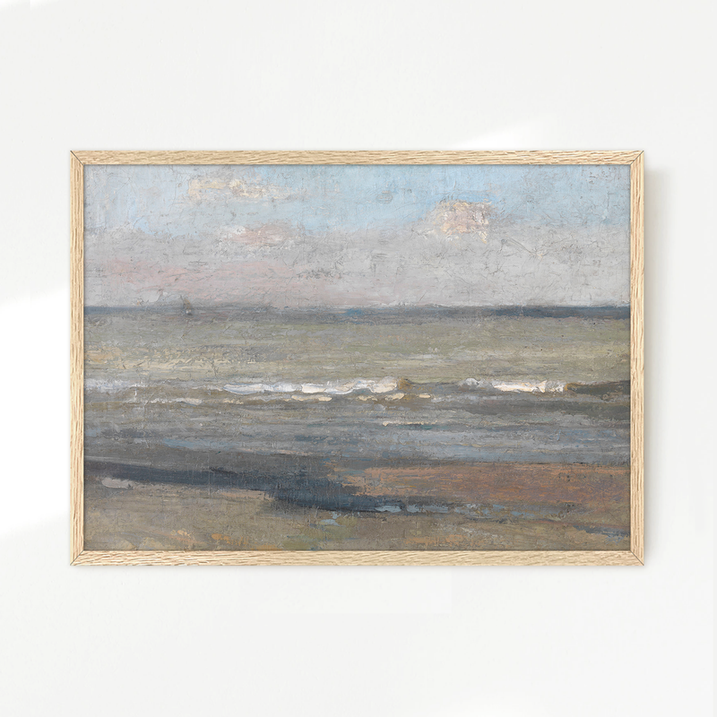 Muted Neutral Ocean Painting - Sage and Rose Prints