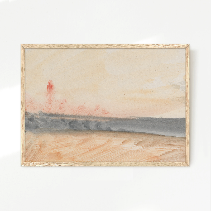 Simple Abstract Coastal Landscape - Sage and Rose Prints