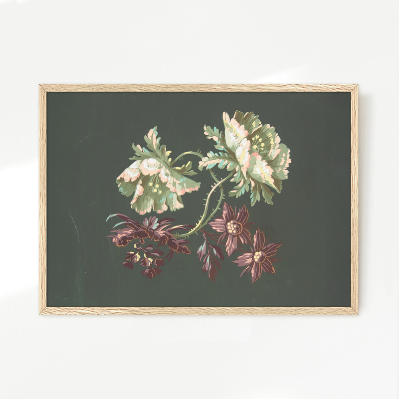 Green Floral Botanical Print No2 - Sage and Rose Prints