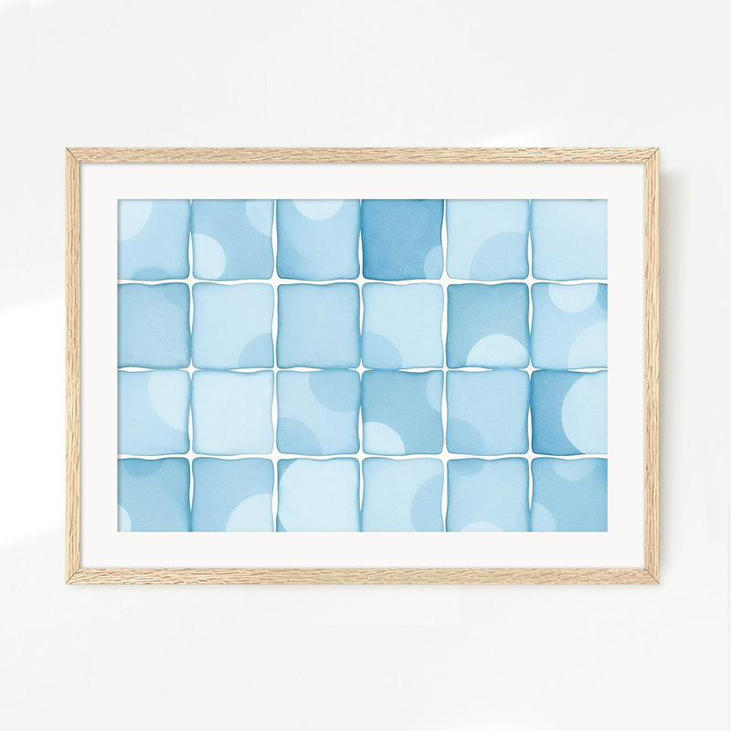 Coastal Blue Tile Motif - Sage and Rose Prints