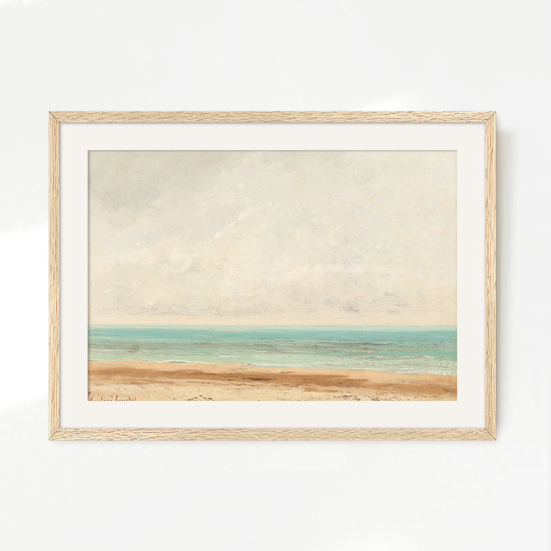 Bright Teal and Orange Abstract Seascape - Sage and Rose Prints