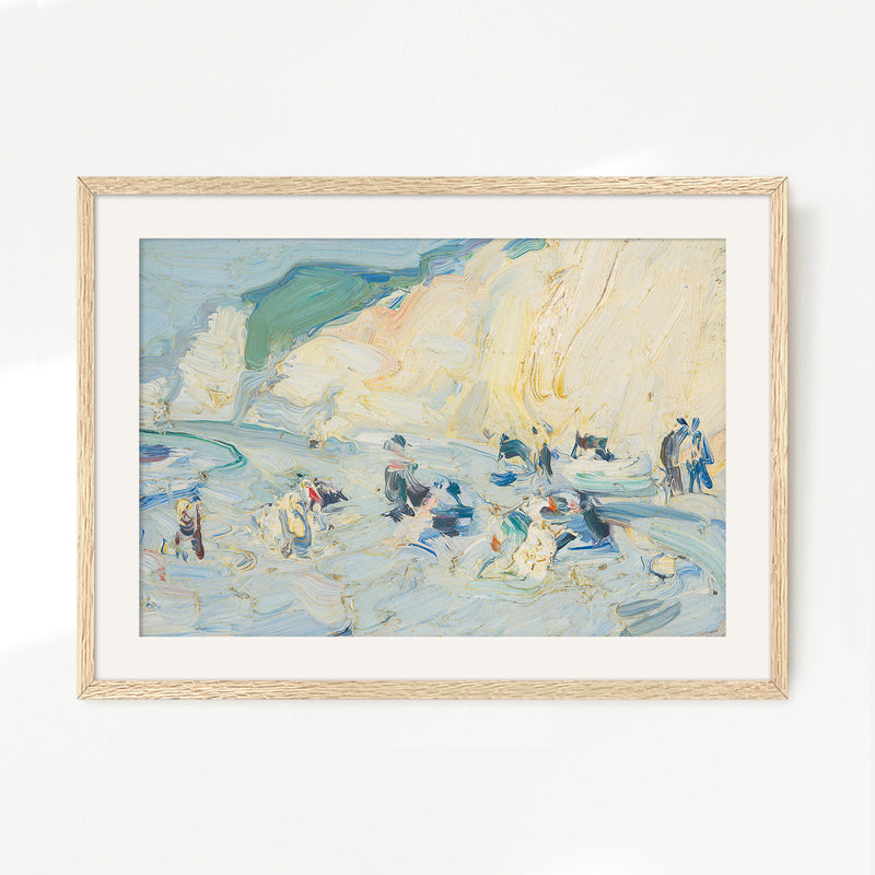 Busy Beach Impasto Oil Painting - Sage and Rose Prints