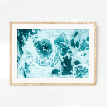 Teal Ocean Waves Photo Coastal Art No1 - Sage and Rose Prints
