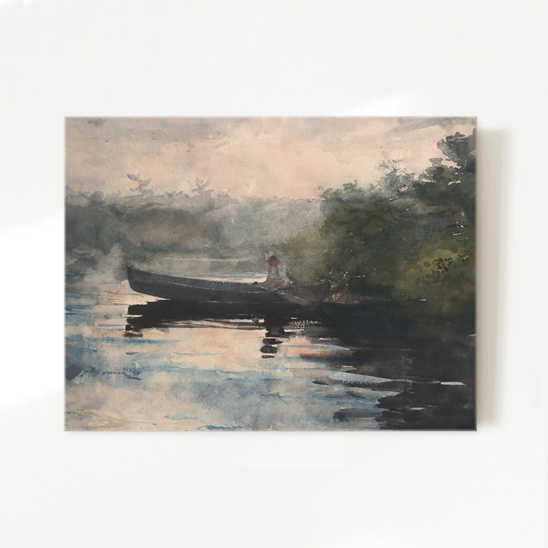 Muted Waters Fishing Watercolor No2 - Sage and Rose Prints