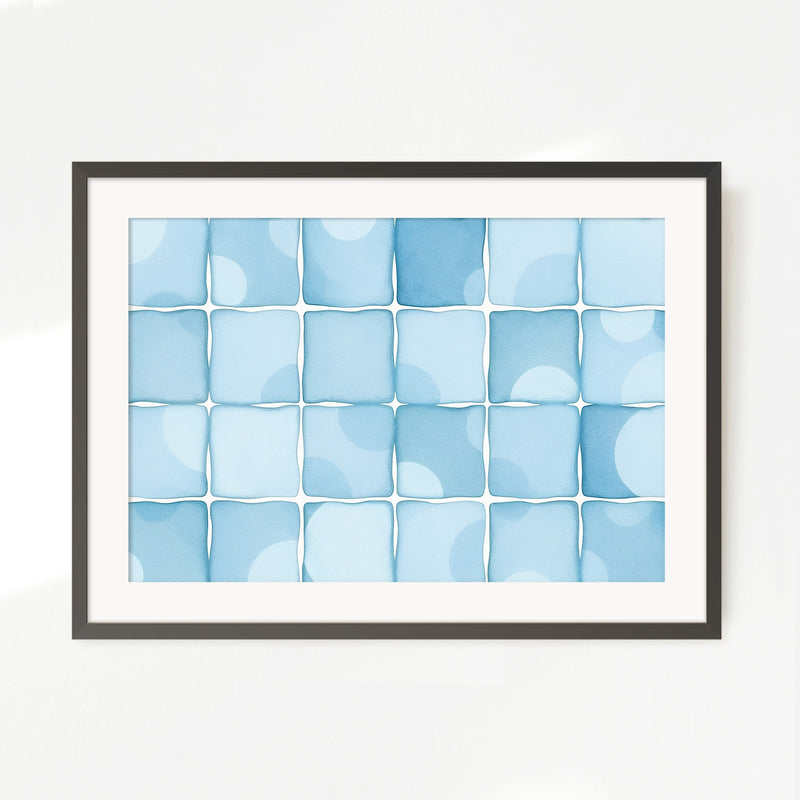 Coastal Blue Tile Motif - Sage and Rose Prints