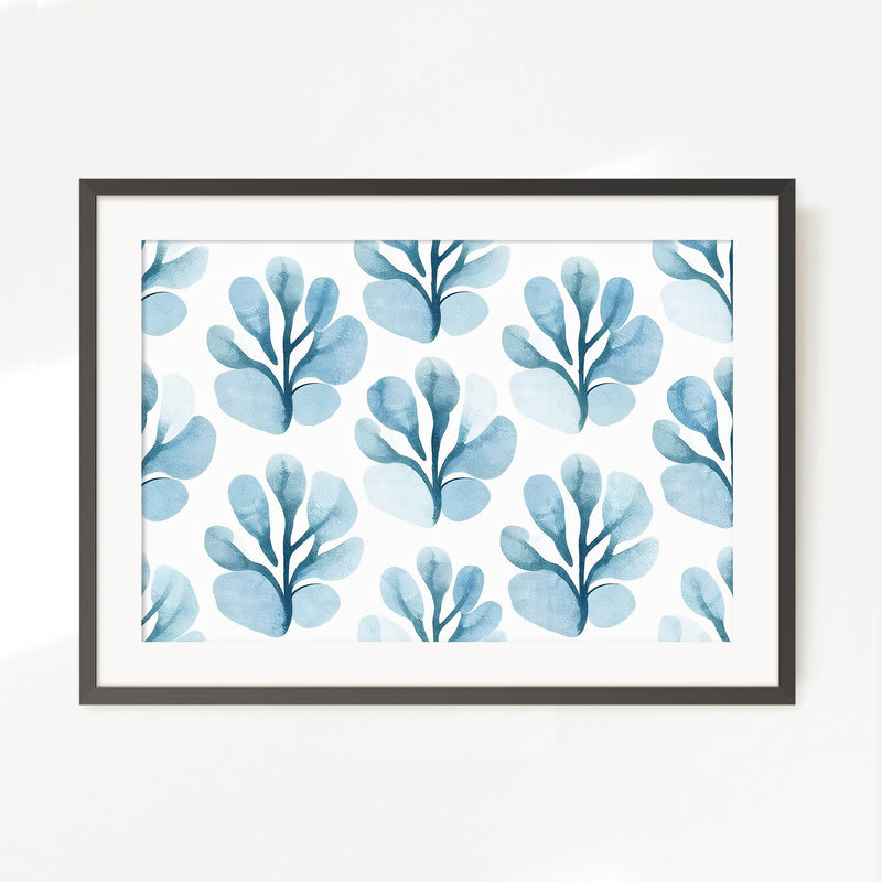 Powder Blue Organic Florals - Sage and Rose Prints