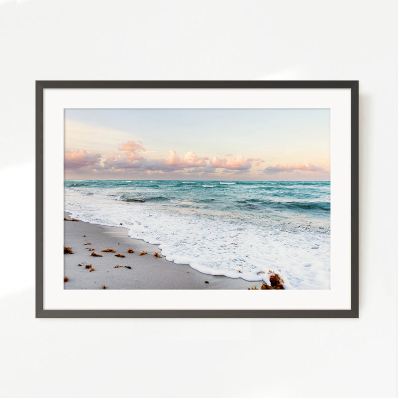 Soft Pastel Miami Beach Ocean Photo - Sage and Rose Prints