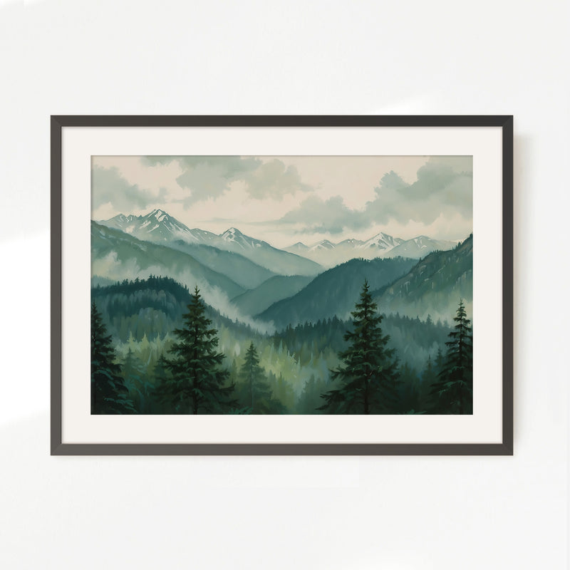 Misty Mountains Wall Art No2 - Sage and Rose Prints