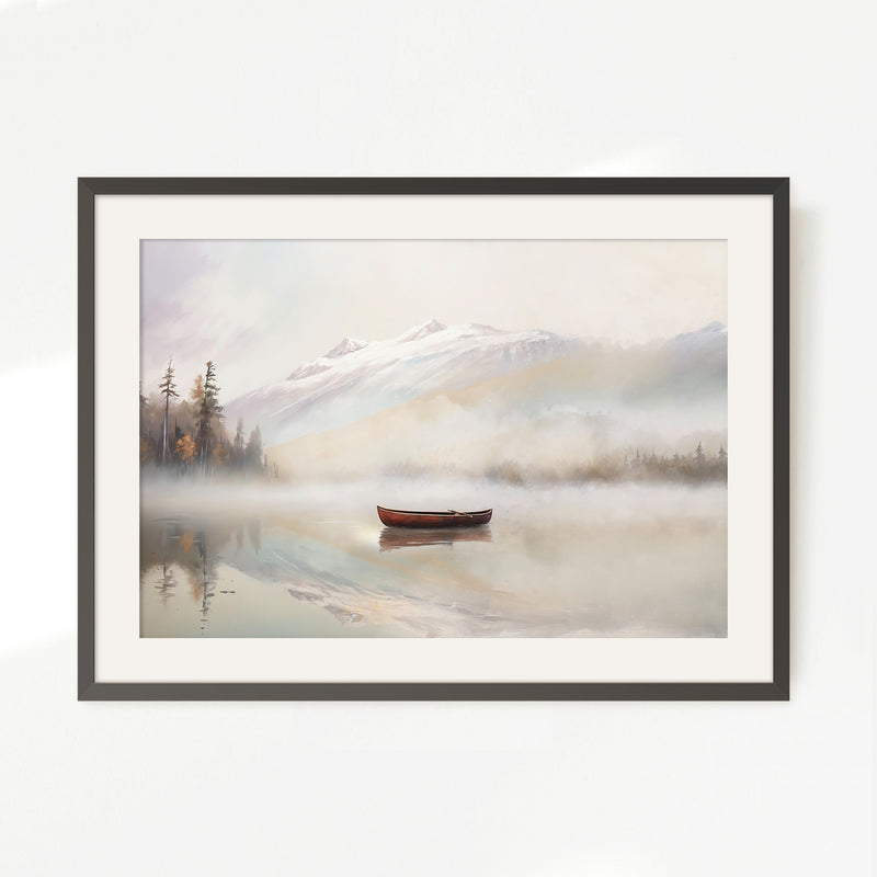 Misty Lake Painting No2 - Sage and Rose Prints