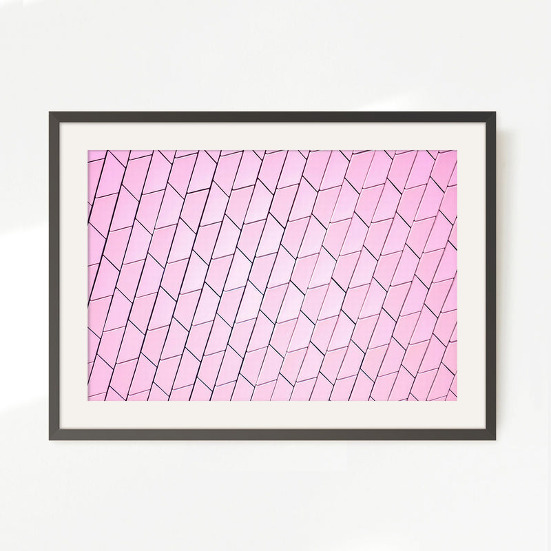 Pink Tile Wall Pattern Art - Sage and Rose Prints
