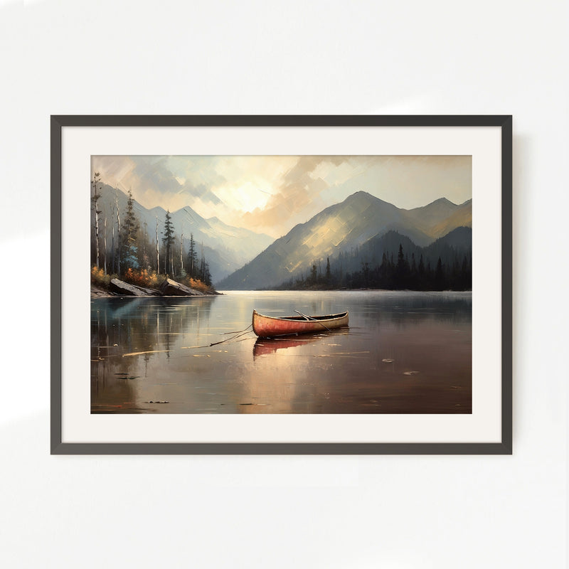 Lake Painting with Bright Colors No2 - Sage and Rose Prints