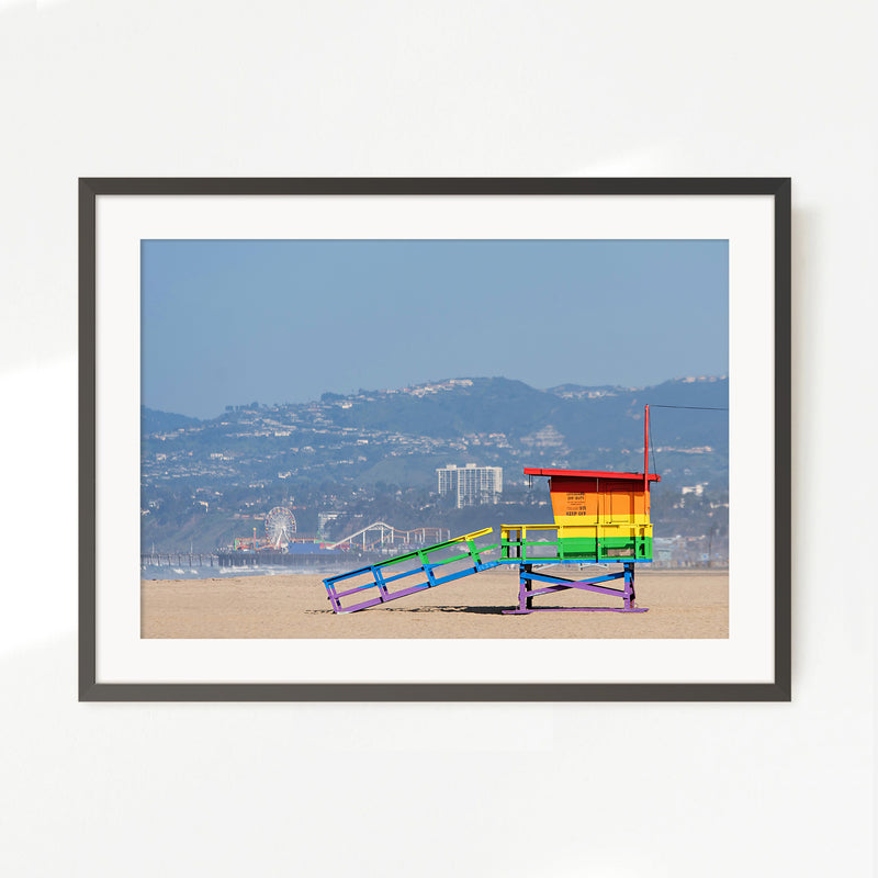 Rainbow Pride Life Guard Stand Beach Photo - Sage and Rose Prints