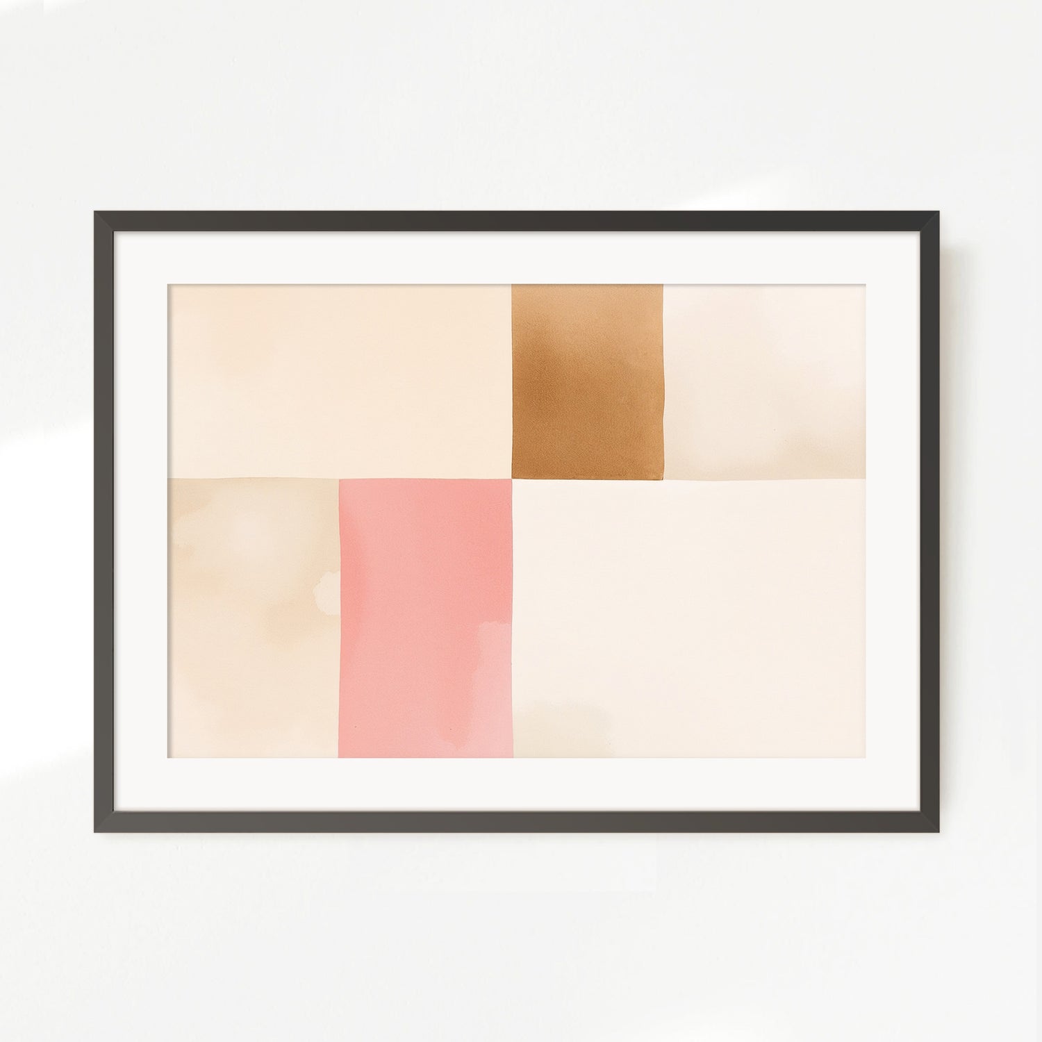 Modern Minimalist Tan and Pink Art - Sage and Rose Prints