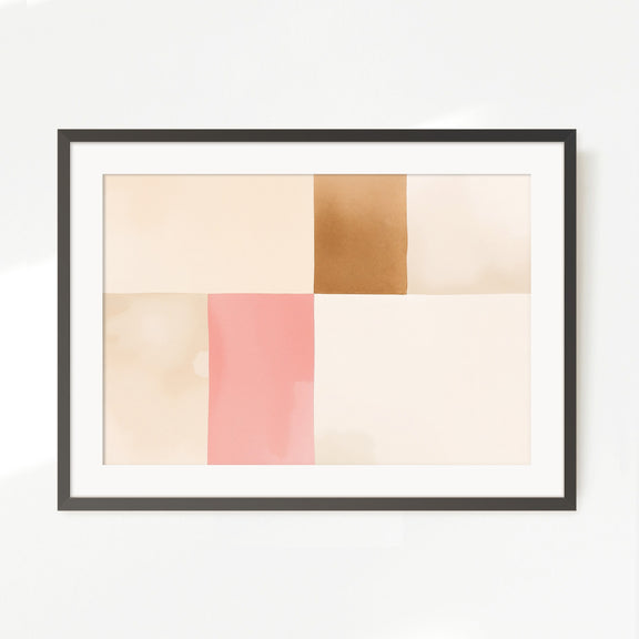 Modern Minimalist Tan and Pink Art - Sage and Rose Prints