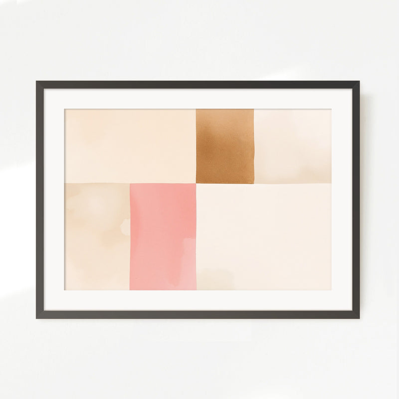 Modern Minimalist Tan and Pink Art - Sage and Rose Prints
