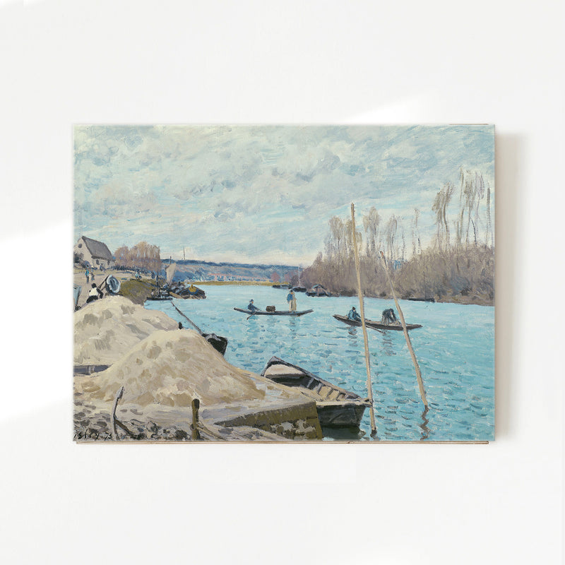 Boats on the River in Tan and Teal - Sage and Rose Prints