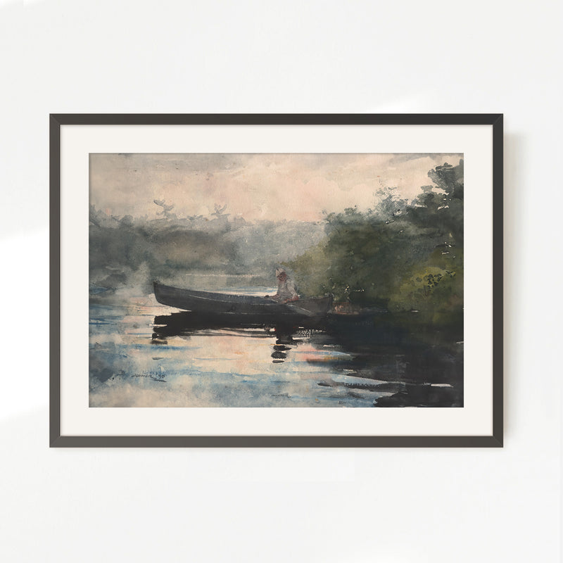 Muted Waters Fishing Watercolor No2 - Sage and Rose Prints