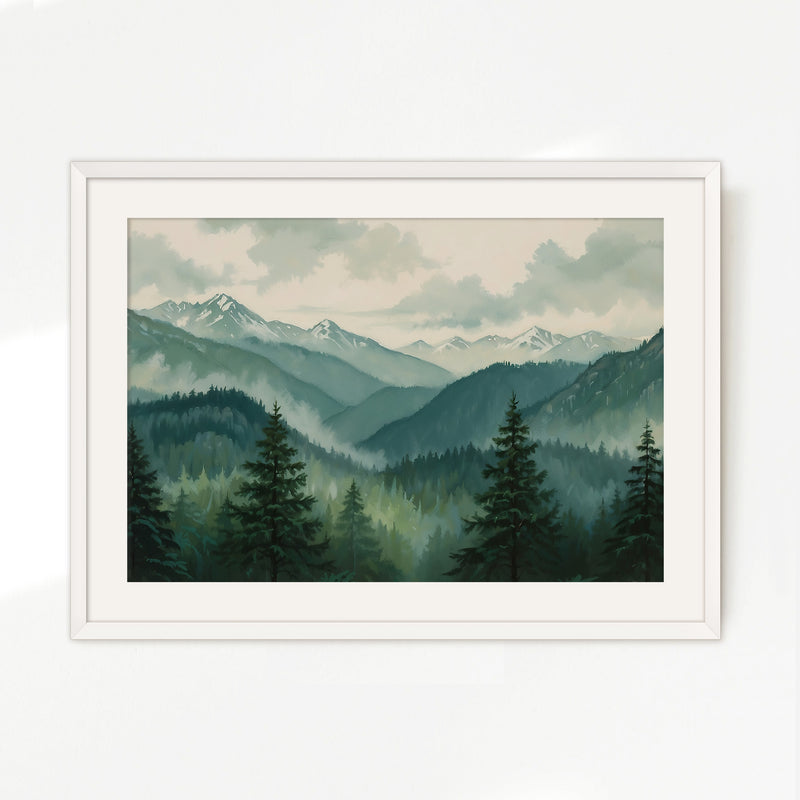 Misty Mountains Wall Art No2 - Sage and Rose Prints