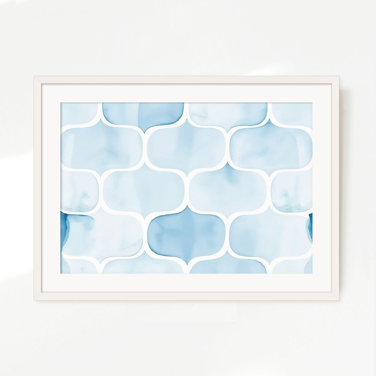 Coastal Blue Watercolor Pattern - Sage and Rose Prints