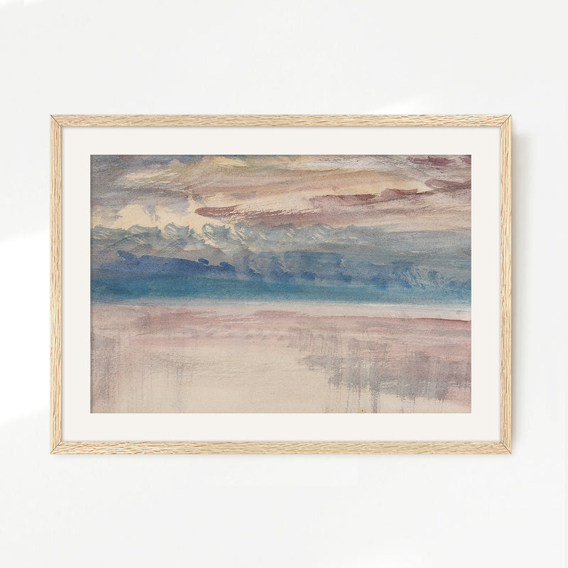 Muted Abstract Seascape Watercolor - Sage and Rose Prints