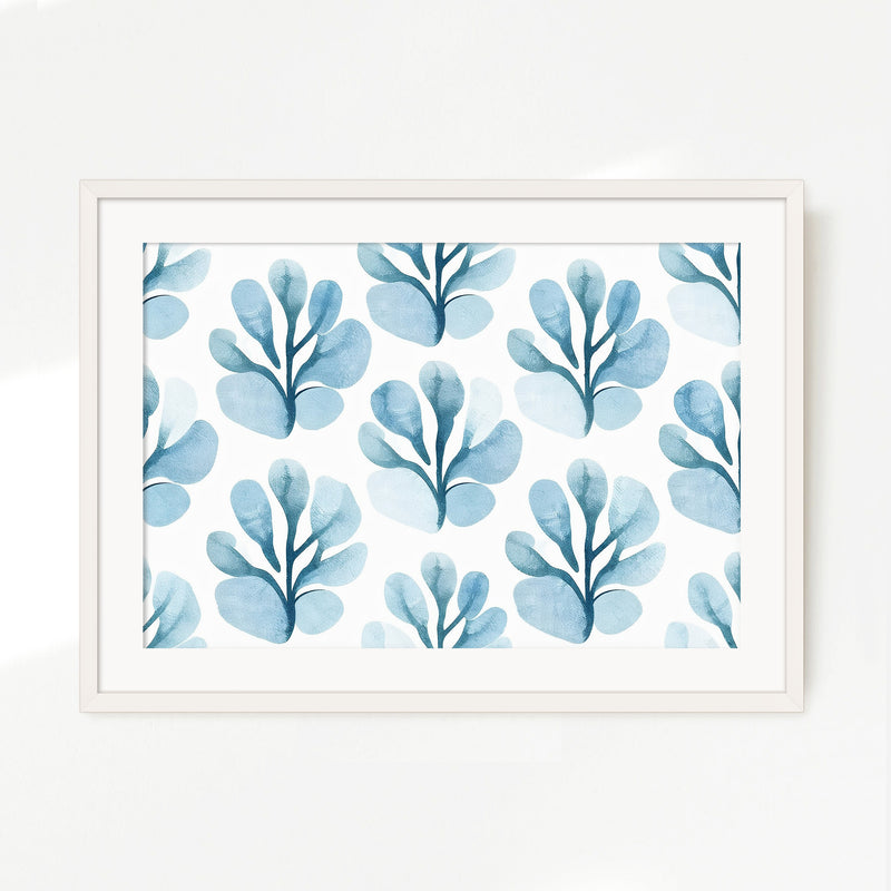 Powder Blue Organic Florals - Sage and Rose Prints