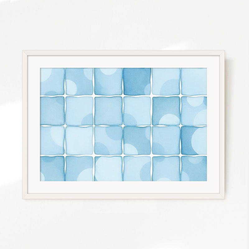 Coastal Blue Tile Motif - Sage and Rose Prints
