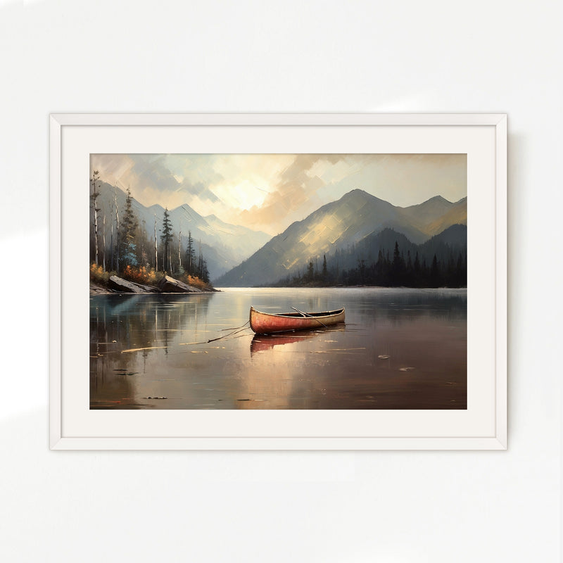 Lake Painting with Bright Colors No2 - Sage and Rose Prints