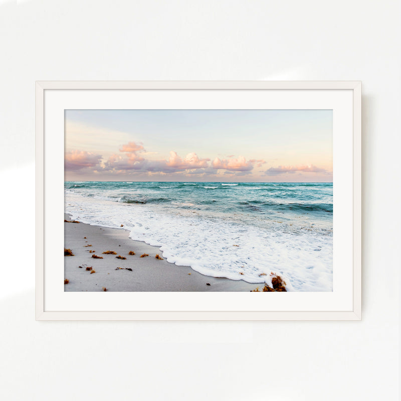 Soft Pastel Miami Beach Ocean Photo - Sage and Rose Prints