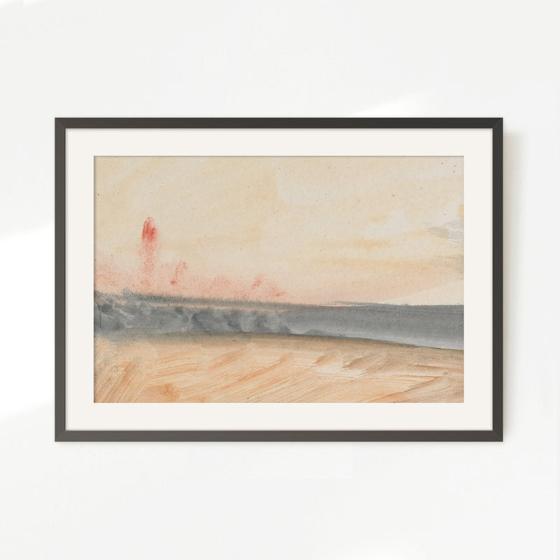 Simple Abstract Coastal Landscape - Sage and Rose Prints