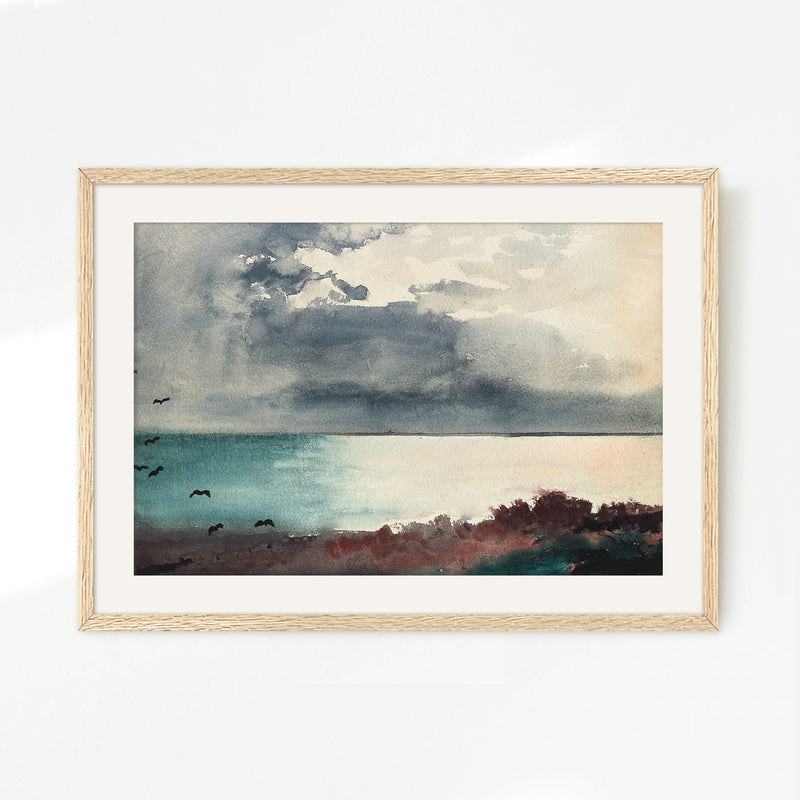 Ocean After a Storm Watercolor - Sage and Rose Prints