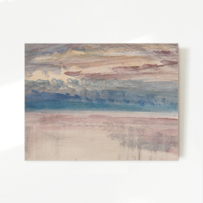 Muted Abstract Seascape Watercolor - Sage and Rose Prints