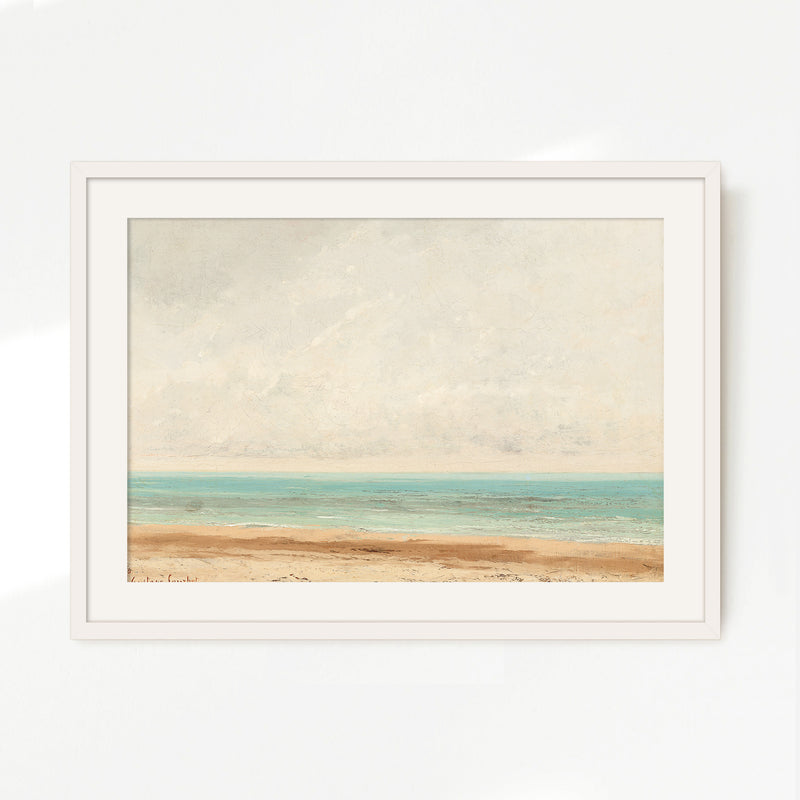Bright Teal and Orange Abstract Seascape - Sage and Rose Prints
