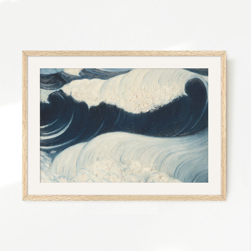 Wabi Sabi Wave Impasto Oil Painting - Sage and Rose Prints