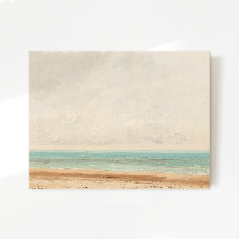 Bright Teal and Orange Abstract Seascape - Sage and Rose Prints