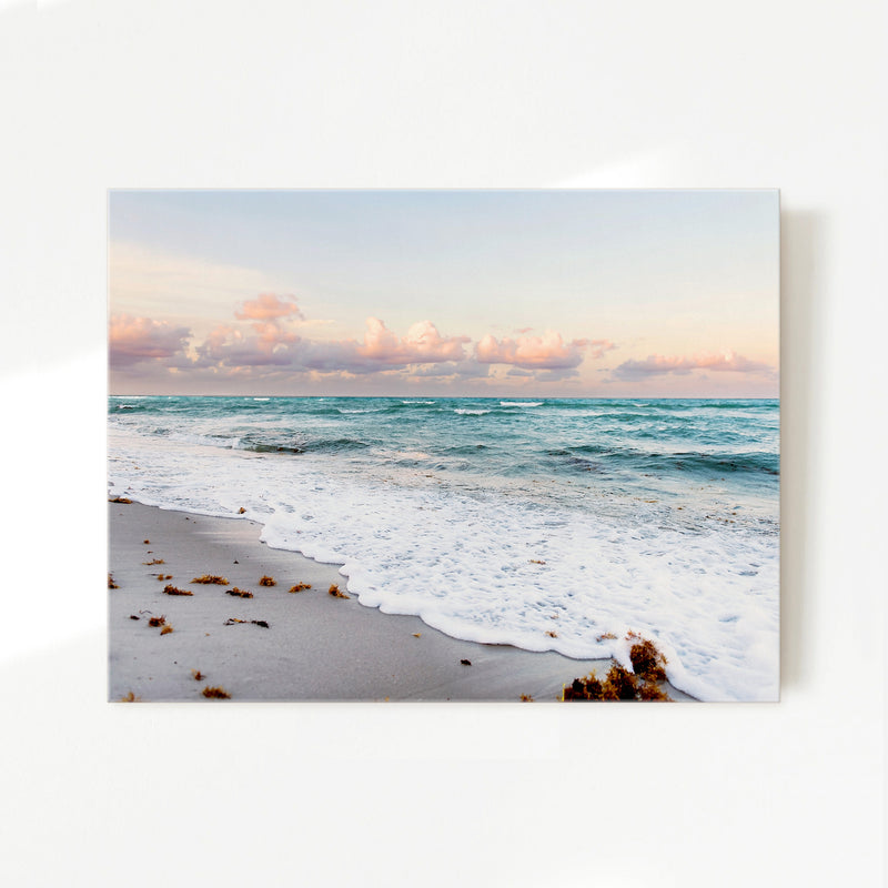 Soft Pastel Miami Beach Ocean Photo - Sage and Rose Prints
