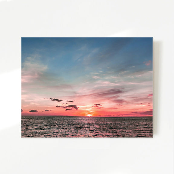 Pink Sunset Sky Ocean Photography - Sage and Rose Prints