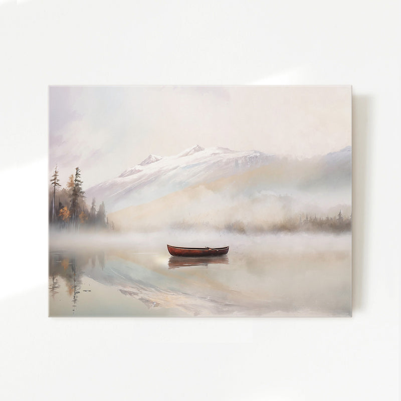 Misty Lake Painting No2 - Sage and Rose Prints