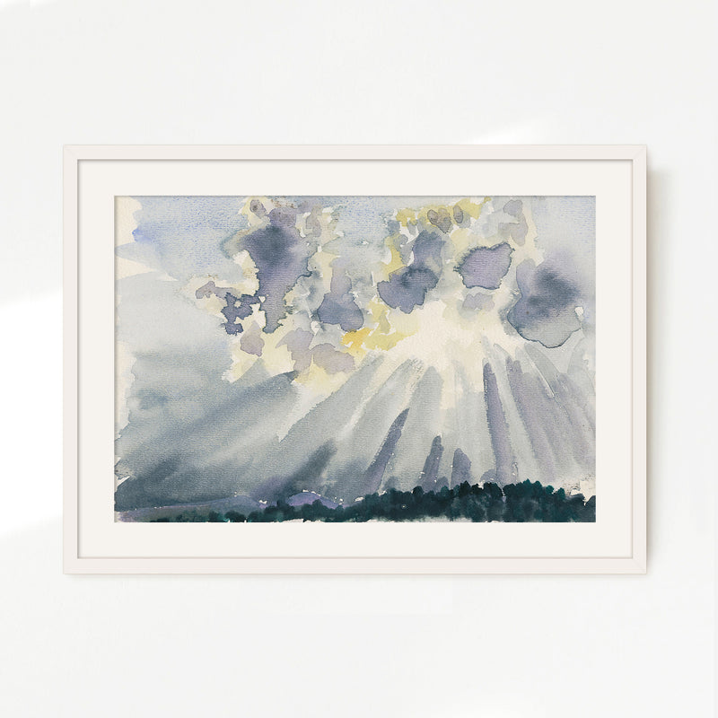 Silver Linings Sunlight Watercolor - Sage and Rose Prints