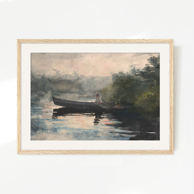 Muted Waters Fishing Watercolor No2 - Sage and Rose Prints