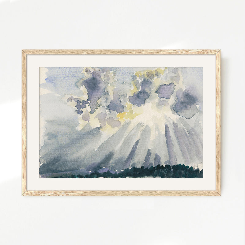 Silver Linings Sunlight Watercolor - Sage and Rose Prints