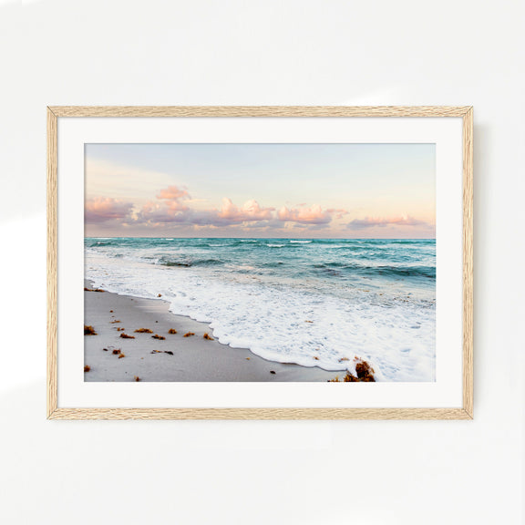 Soft Pastel Miami Beach Ocean Photo - Sage and Rose Prints