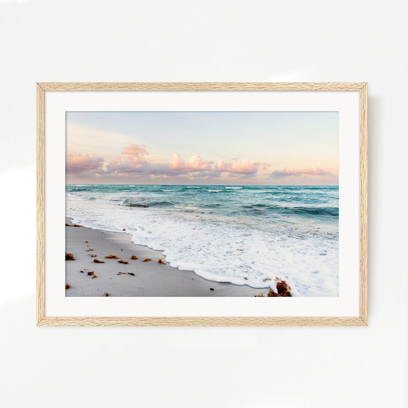 Soft Pastel Miami Beach Ocean Photo - Sage and Rose Prints