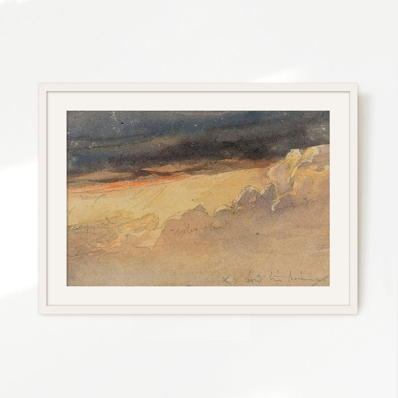 Moody Clouds Sketch in Warm Tones - Sage and Rose Prints