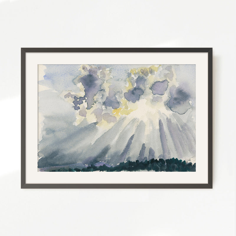 Silver Linings Sunlight Watercolor - Sage and Rose Prints