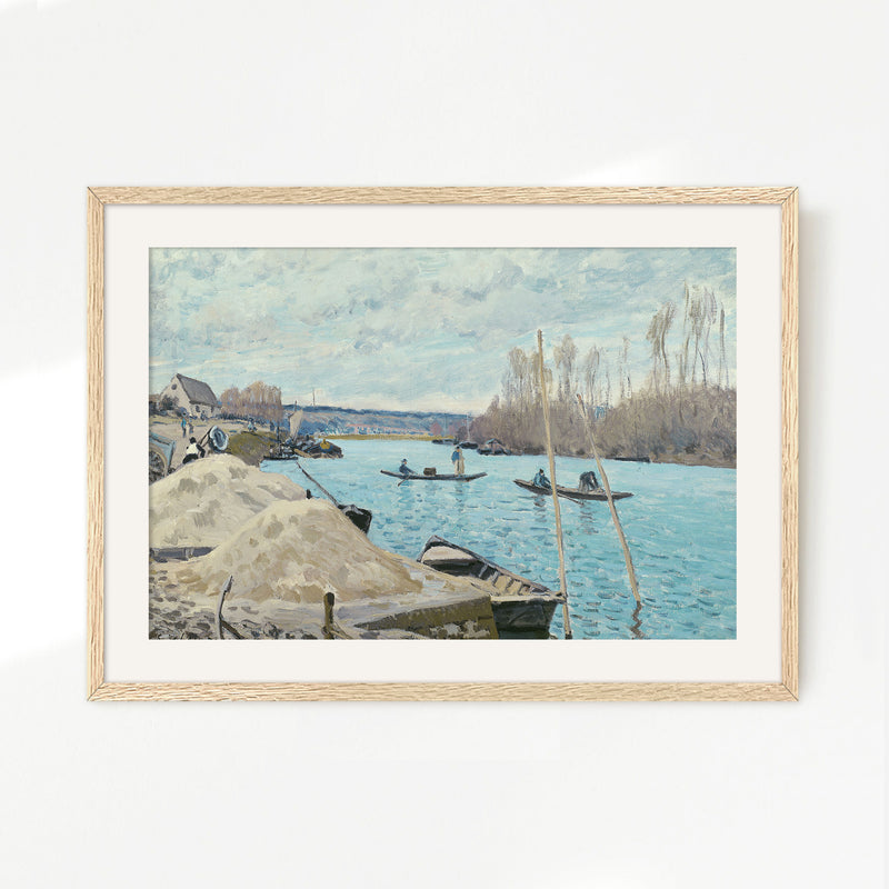 Boats on the River in Tan and Teal - Sage and Rose Prints