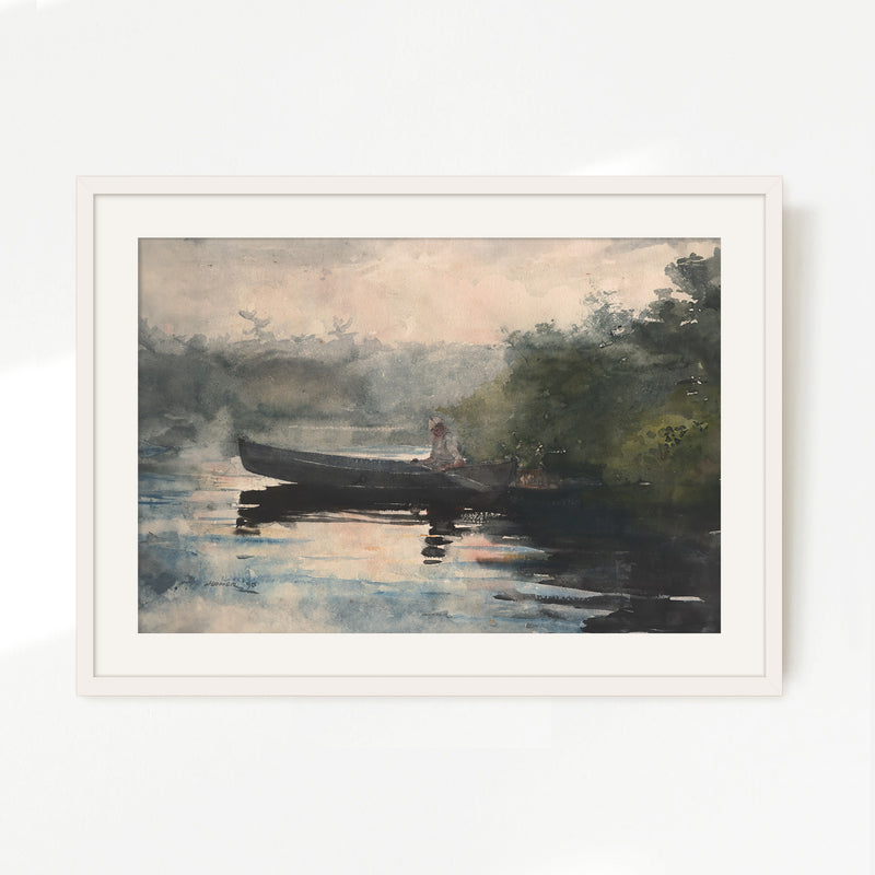 Muted Waters Fishing Watercolor No2 - Sage and Rose Prints