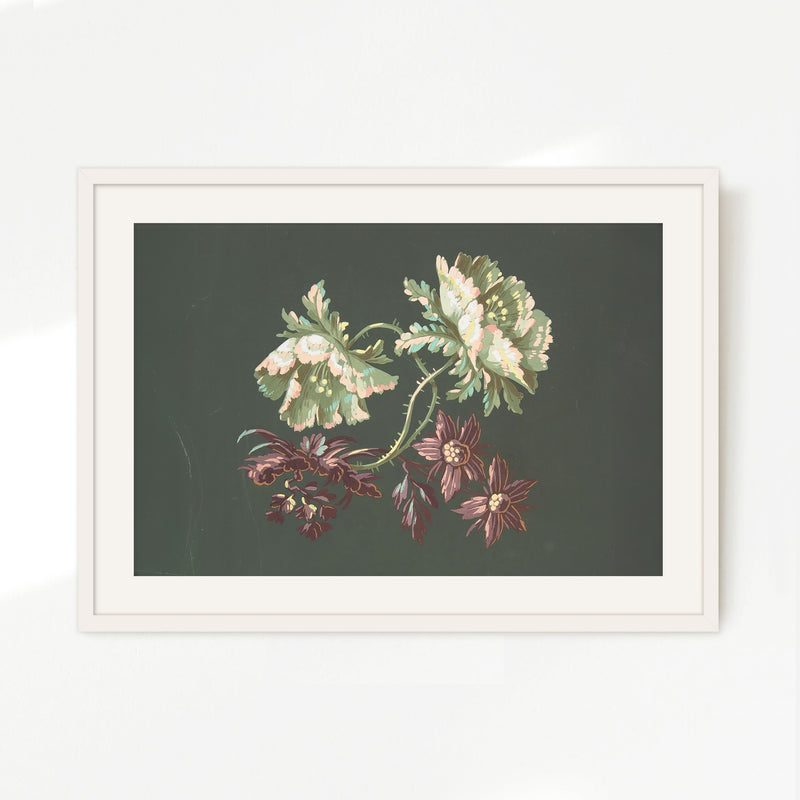 Green Floral Botanical Print No2 - Sage and Rose Prints