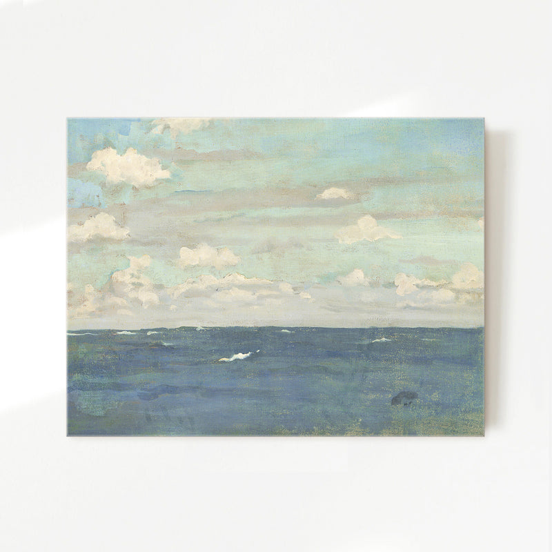 Dusty Blue Ocean Watercolor - Sage and Rose Prints